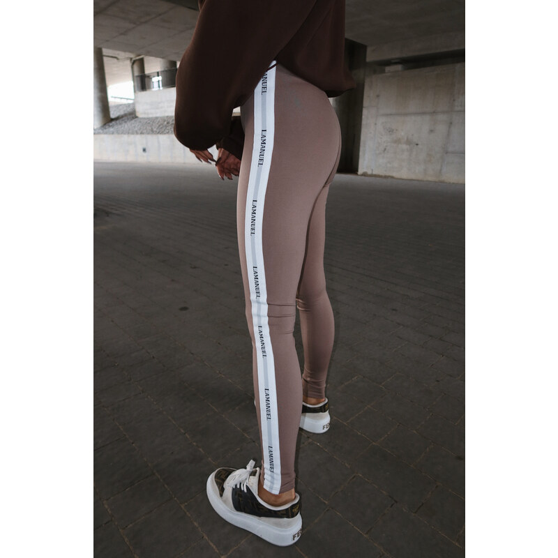 LaManuel Dámske tvarujúce lycrové legíny VERSION latte 65459945
