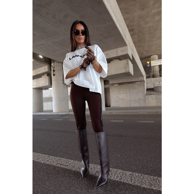 LaManuel Dámske tvarujúce lycrové legíny VERSION čokoládové 65459946