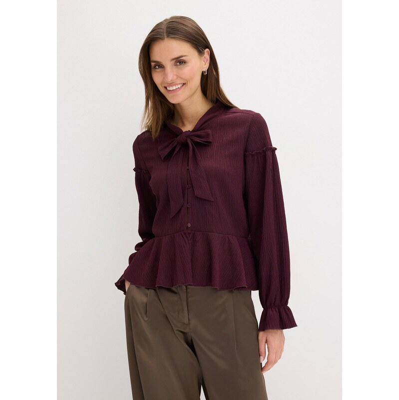 bonprix Úpletová tunika zo štrukúrovaného džerseju, farba hnedá 65482046