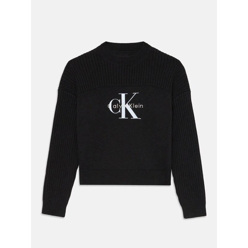 Calvin Klein Sveter Monologo CN čierna / prírodná biela 65694958