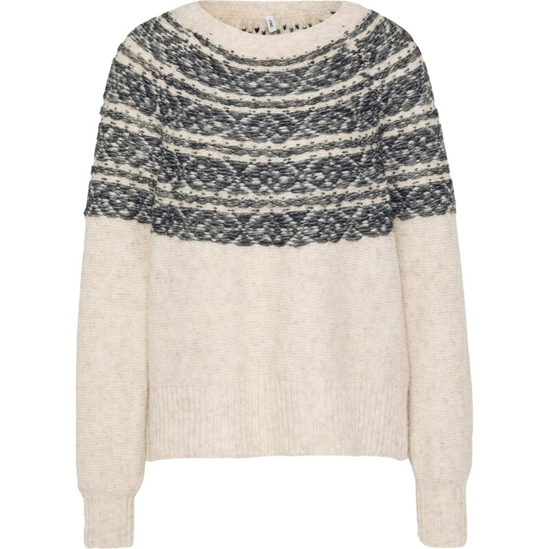 Only Tall Sveter ONLSIDONA béžová melírovaná / modrá melírovaná / 65560056