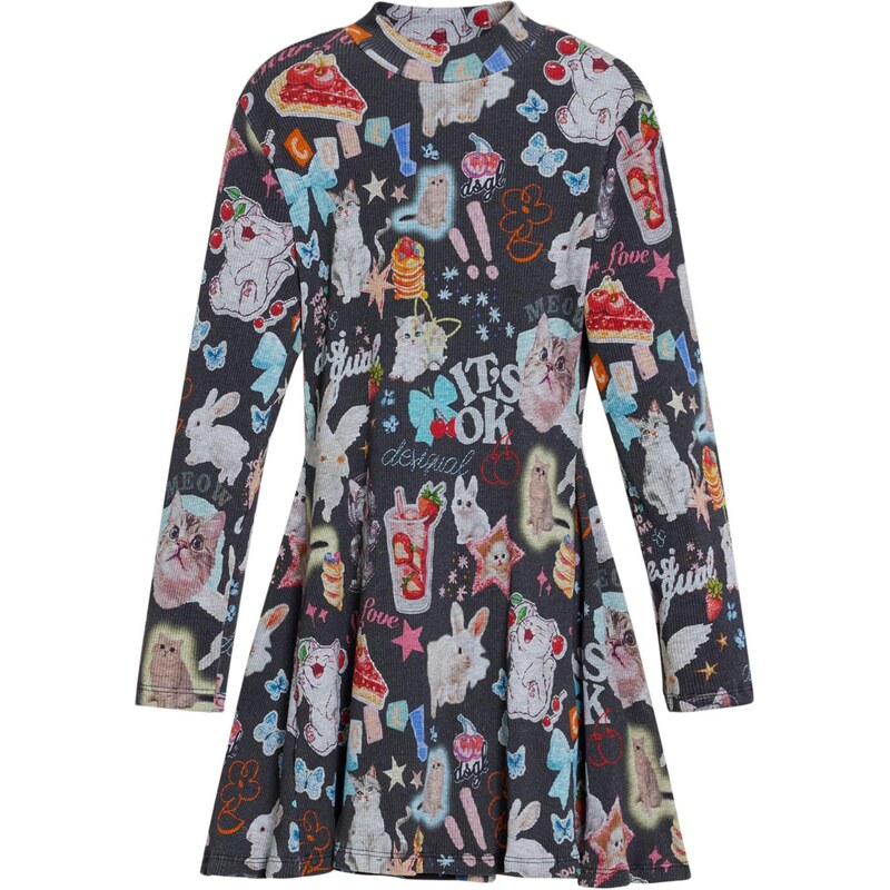 Desigual Šaty zmiešané farby / čierna 65656843