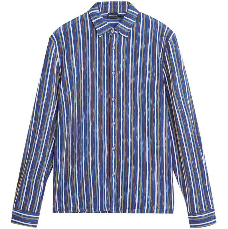 Desigual Košeľa modrá / olivová / červená / biela 65662001