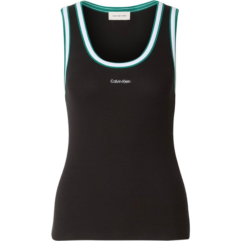 Calvin Klein Jeans Top smaragdová / čierna / biela 65665034