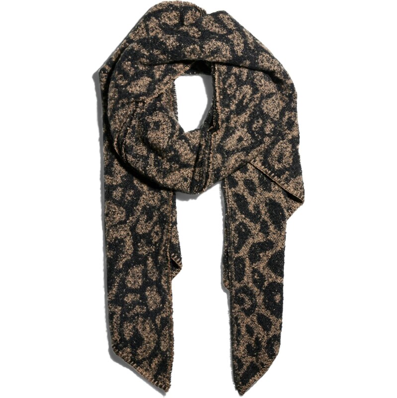 PIECES Šál PCPYRON hnedá / čierna 65979162