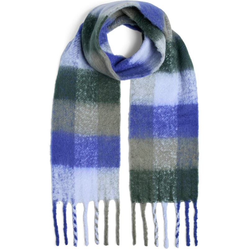 PIECES Šál PCBEA modrá / kaki / tmavozelená / biela 65890739