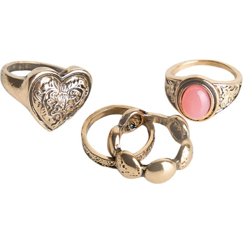 Bershka Prsteň zlatá / ružová 65891495