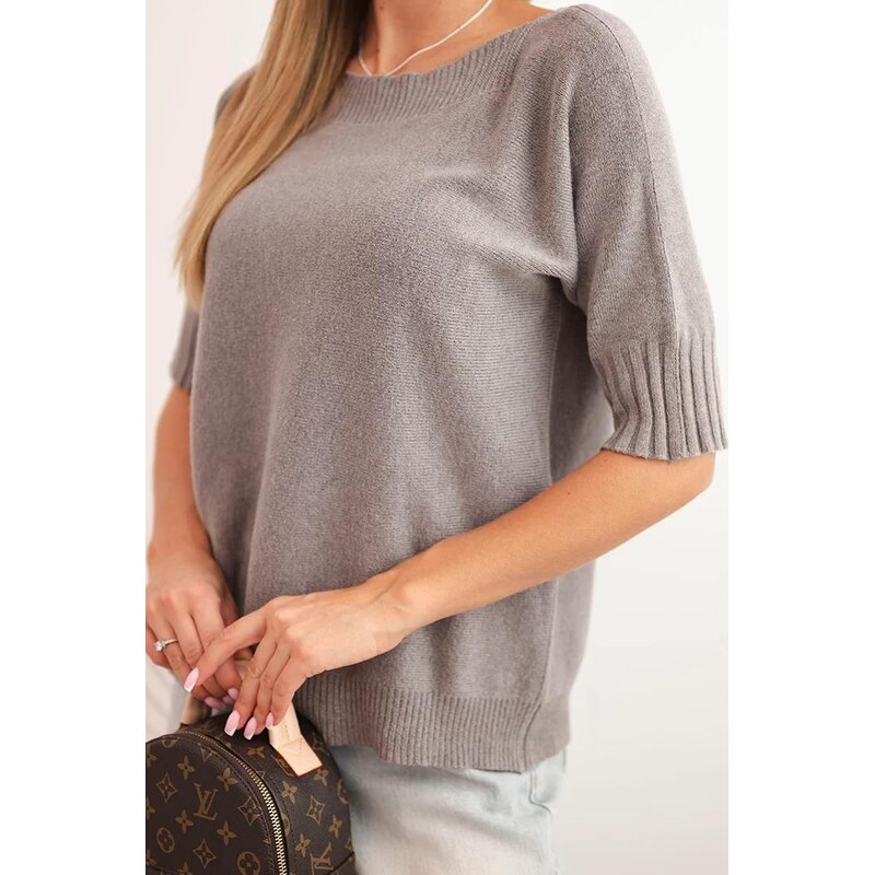 MladaModa Viskózový sveter s krátkym rukávom model 9511 farba 65463173