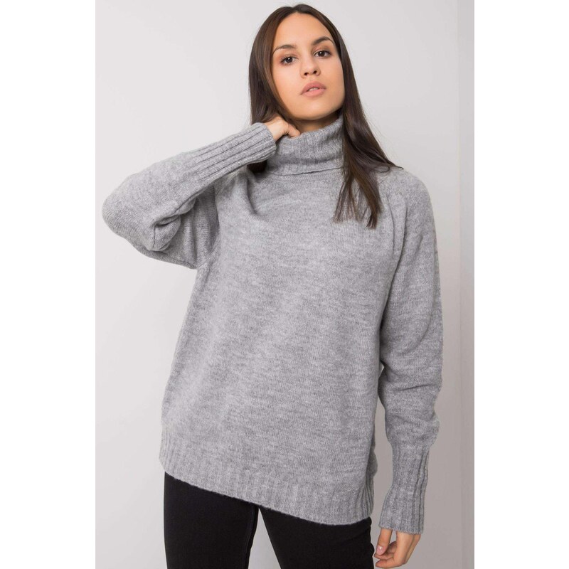 MladaModa Rolákový sveter Tiyarna šedý 65626450