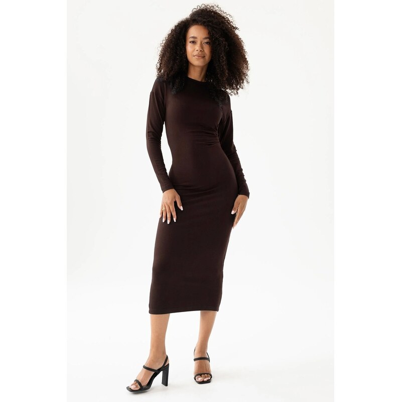 Mosquito Dámske elegantné šaty Viree hnedé, Farba hnedá 65463615