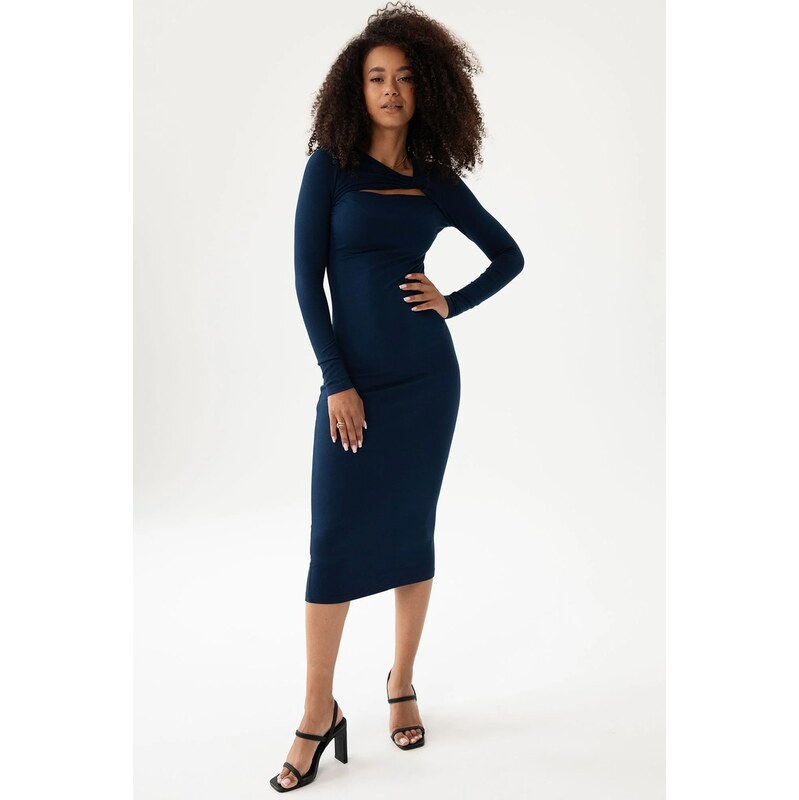 Mosquito Dámske elegantné šaty Keyline tmavomodré, Farba tmavomodrá 65463627