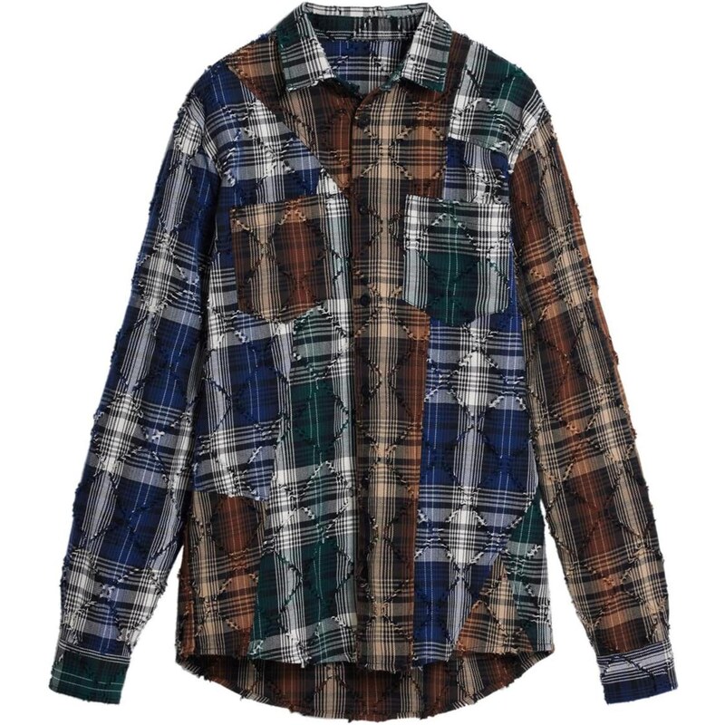 Desigual Košeľa tmavomodrá / hrdzavohnedá / biela 65661996