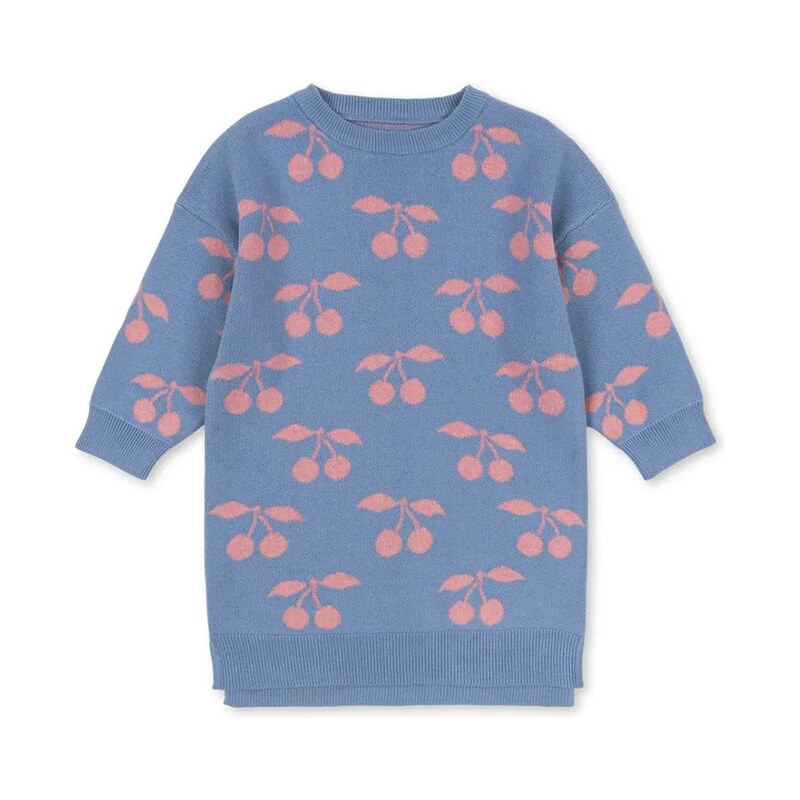 Dievčenské bavlnené šaty Konges Sløjd LAPIS KNIT DRESS GOTS 65478541