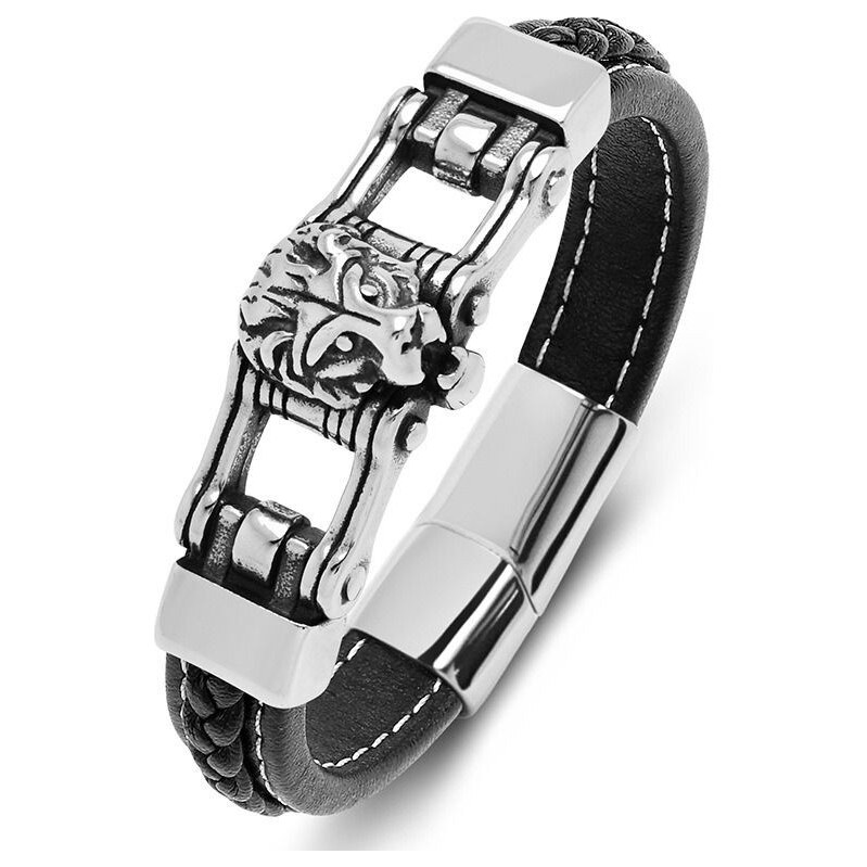 Impress Jewelry Pánsky oceľový náramok Lion King Čierny 65228485