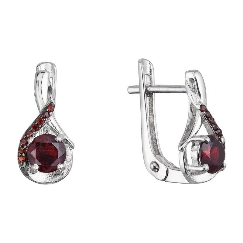 Evolution Group Visiace strieborné náušnice s pravými granátmi 11495.3 66580883