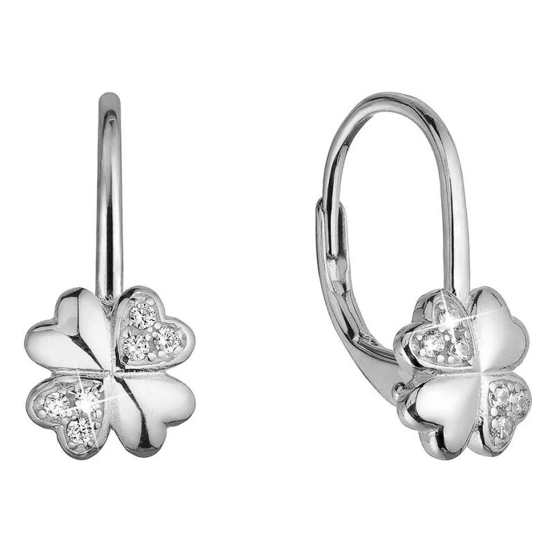 Evolution Group Strieborné visiace náušnice so štvorlístkami 11502.1 66590316