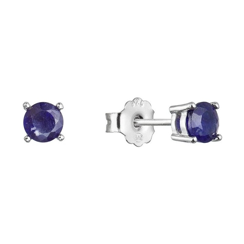 Evolution Group Strieborné náušnice kôstky s pravým zafírom 11483.3 66594826