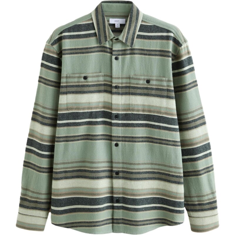 Next Košeľa zelená / olivová / pastelovo zelená / čierna melírovaná 65661225