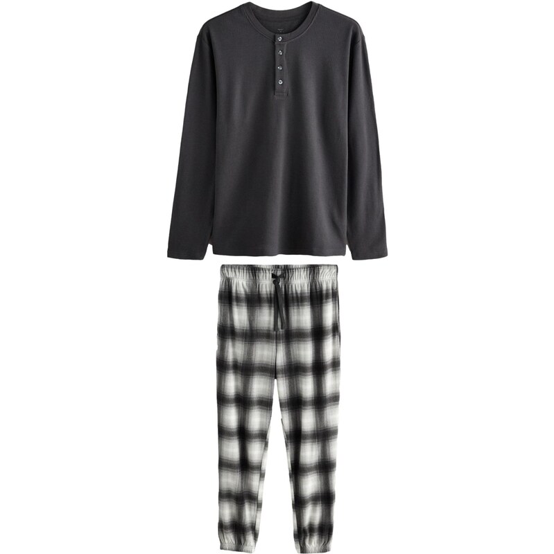 Next Dlhé pyžamo sivá / antracitová 65475302