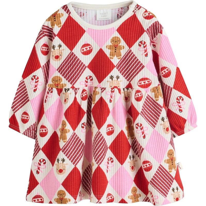 Next Šaty hnedá / ružová / červená / biela ako vlna 65663481