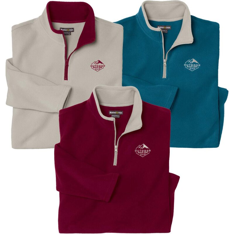 Sada 3 mikroflísových mikín Atlas For Men Modrá 65474714