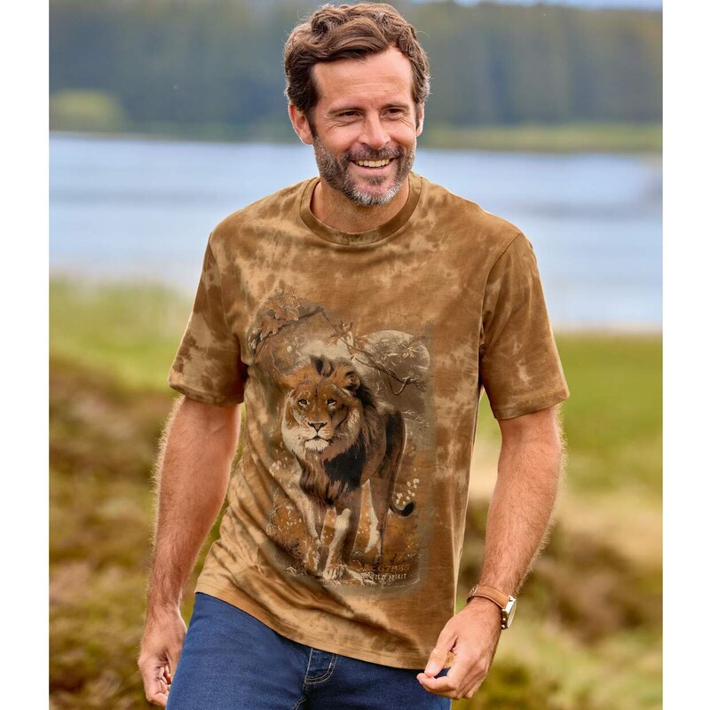 Batikové tričko Atlas For Men Hnedá 65474724