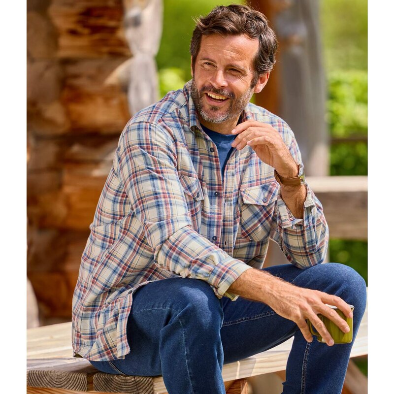 Kockovaná flanelová košeľa Nature Atlas For Men Kostkovaná 65474729