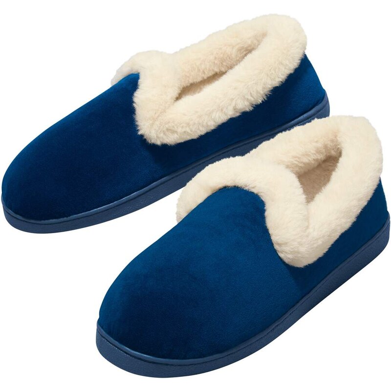 Velúrové papuče s imitáciou kožušiny Atlas For Men Modrá 65474742