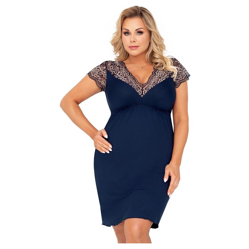 Donna Luxusná nočná košieľka Greta II tmavo modrá plus size 36428048