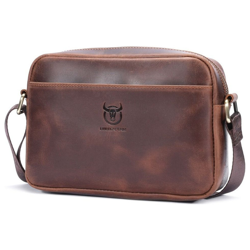 Bullcaptain pánska kožená taška Fidel Crazy Horse Hnedá 3L 65227778