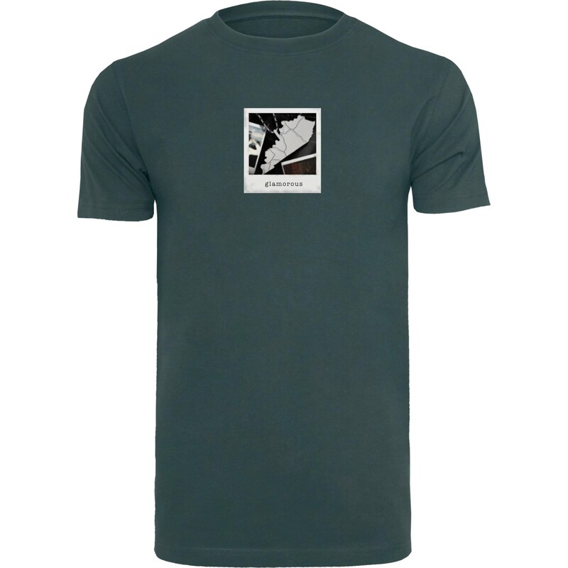 Mister Tee Tričko Glamorous Memory svetlosivá / jedľová / čierna / 67801285