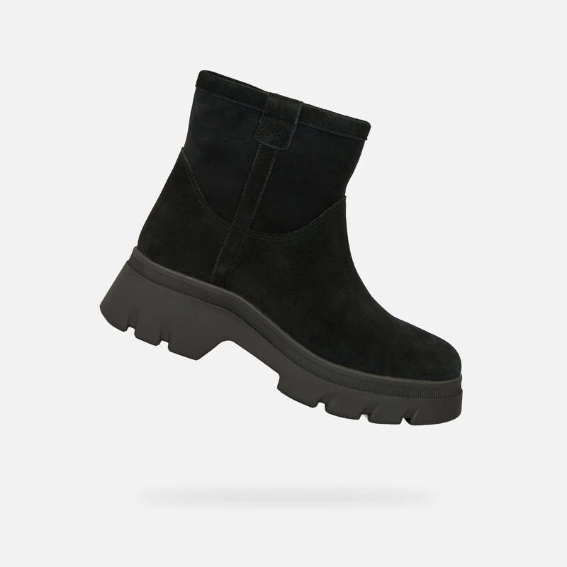 Black Womens Ankle Boots Geox Pluette - Ladies 65481175