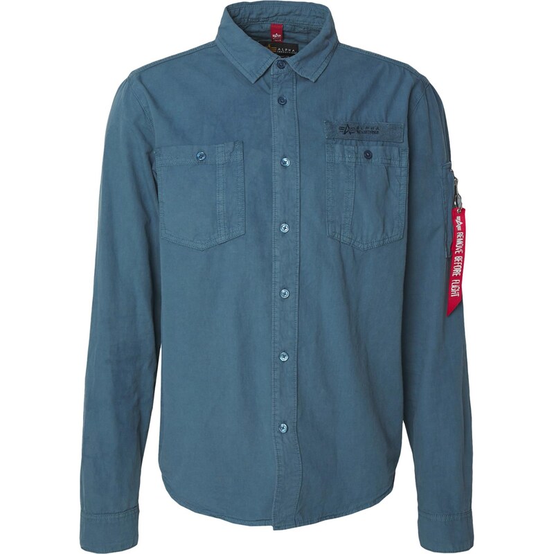 ALPHA INDUSTRIES Košeľa Air Force modrosivá / čierna 57917016