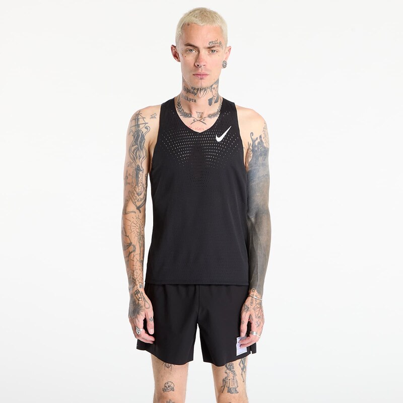 Nike AeroSwift Mens Dri-FIT ADV Running Singlet Black/ Summit White L 65482398