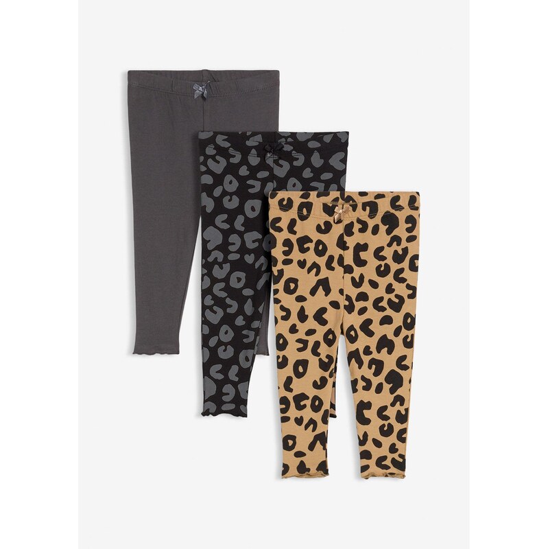 bonprix Legíny z čistej bio bavlny (3 ks v balení), farba béžová 65482048