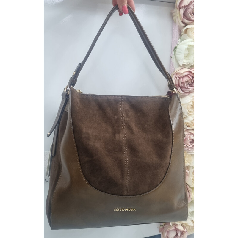 Katrins Fashion Hnedá Kabelka z brúsenej kože Valina Fab 65482049