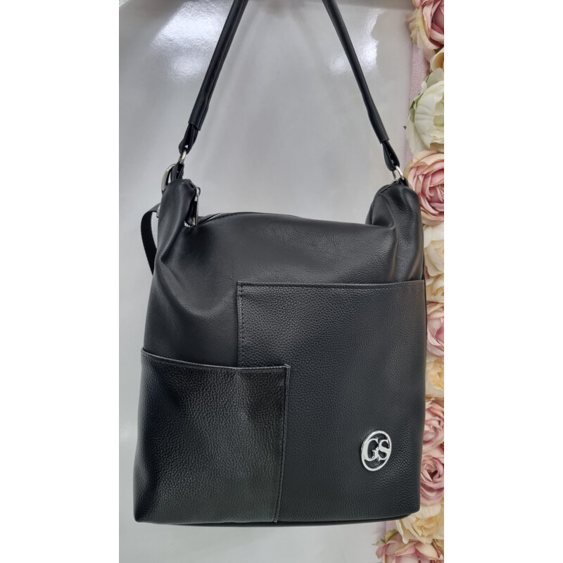 Katrins Fashion Štýlová čierna kabelka na plece Grosso 65482050