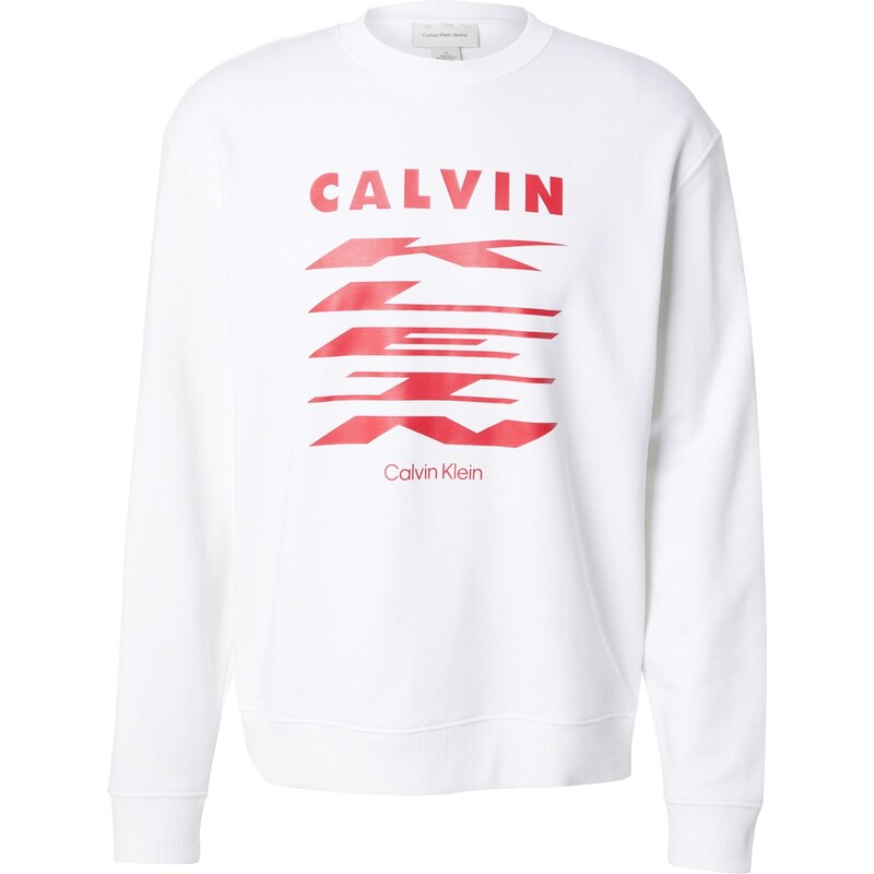 Calvin Klein Jeans Mikina červená / biela 65139102