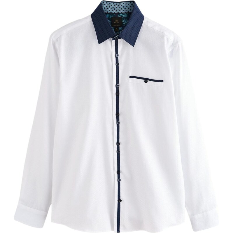 Next Košeľa námornícka modrá / biela 65678846