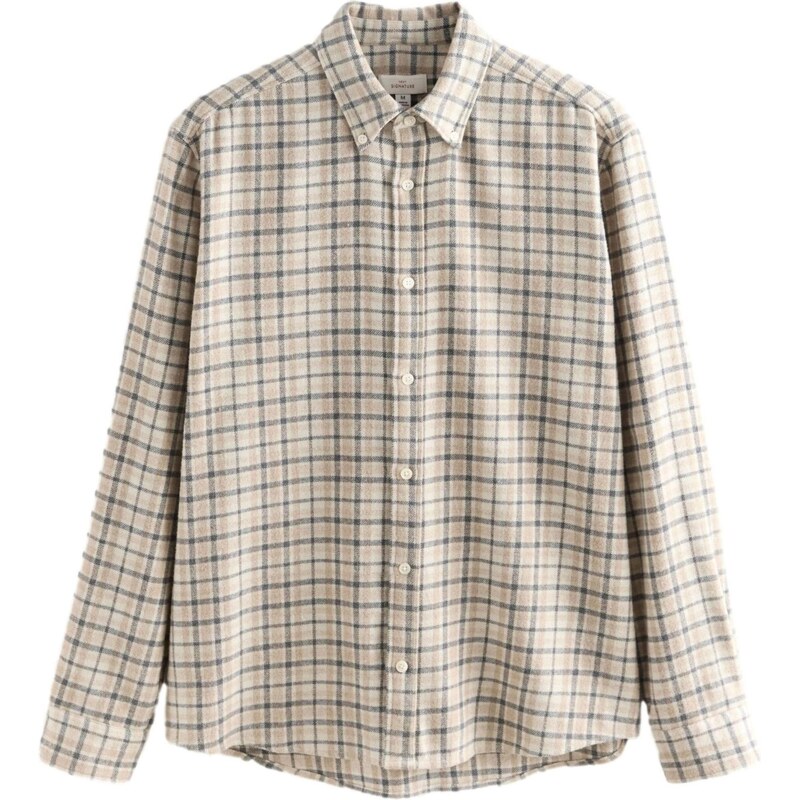 Next Košeľa béžová / nebielená / antracitová 65661469