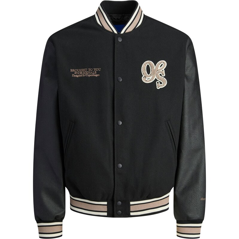 JACK & JONES Prechodná bunda JORMeadowns mokka / čierna / biela 65658038