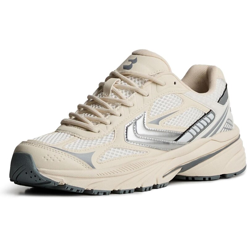 Bershka Nízke tenisky striebornosivá / strieborná / biela / biela ako 65665193