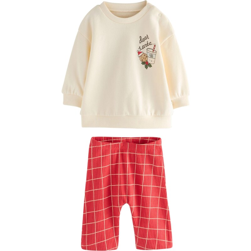 Next Joggingová súprava nebielená / brokátová / červená / biela 65887843