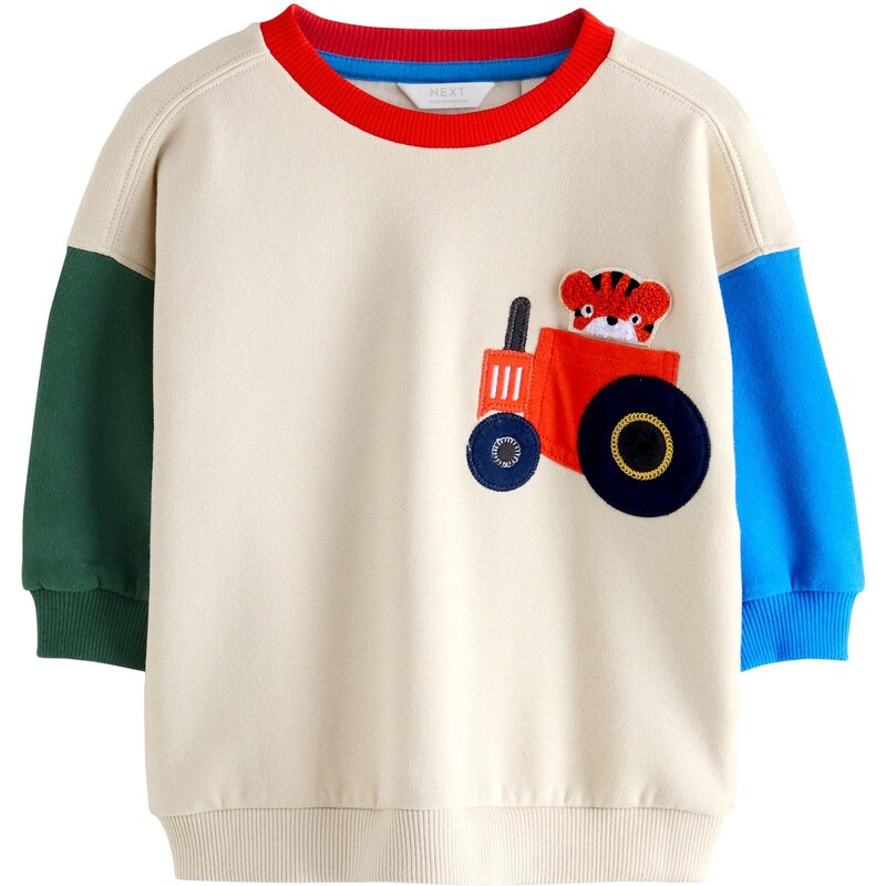 Next Mikina nebielená / nebesky modrá / zelená / oranžovo červená 65891913