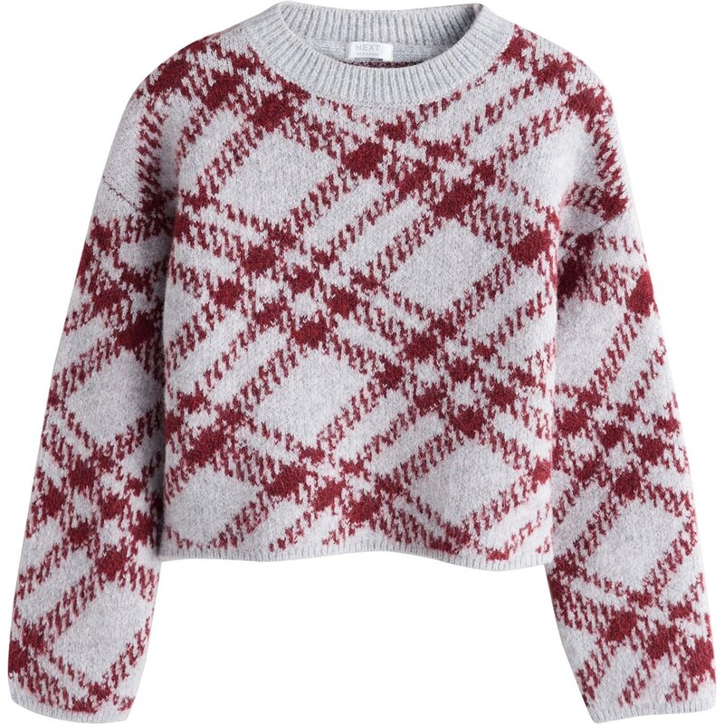 Next Sveter svetlosivá / burgundská 65663788