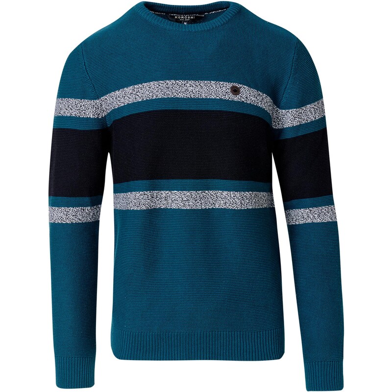 KOROSHI Sveter sivá / petrolejová / čierna 65889674