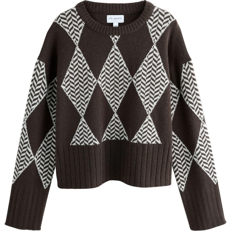 Next Sveter čokoládová / biela 65773461