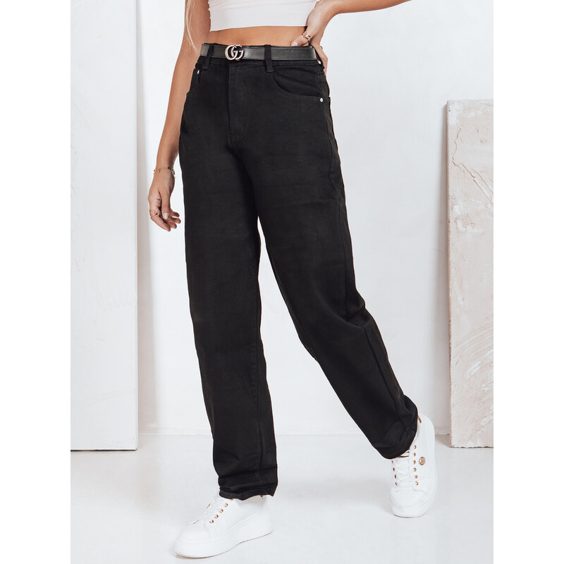 Dámske široké čierne rifle Dstreet 65485715