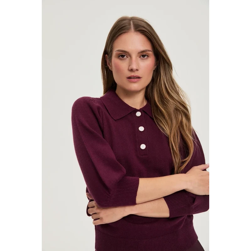 Marisse WOMENS SWEATER Z-SW-4811 BURGUNDY 65487136