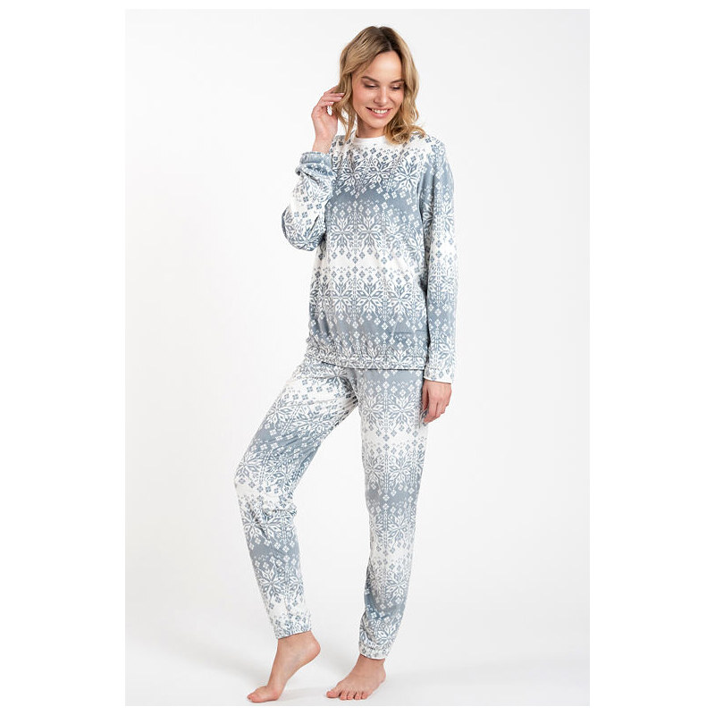 Italian Fashion Dámske pyžamo Snow biele so sivými vločkami 20685738